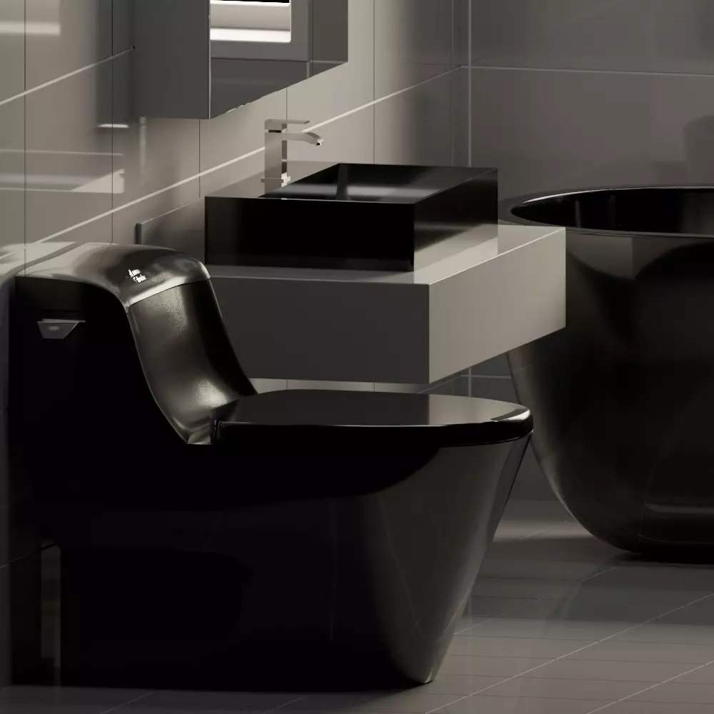 2 Black porcelain