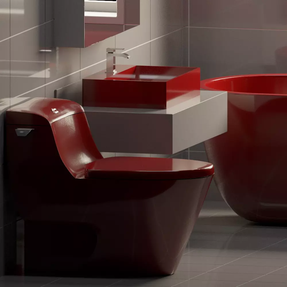 5 Red porcelain