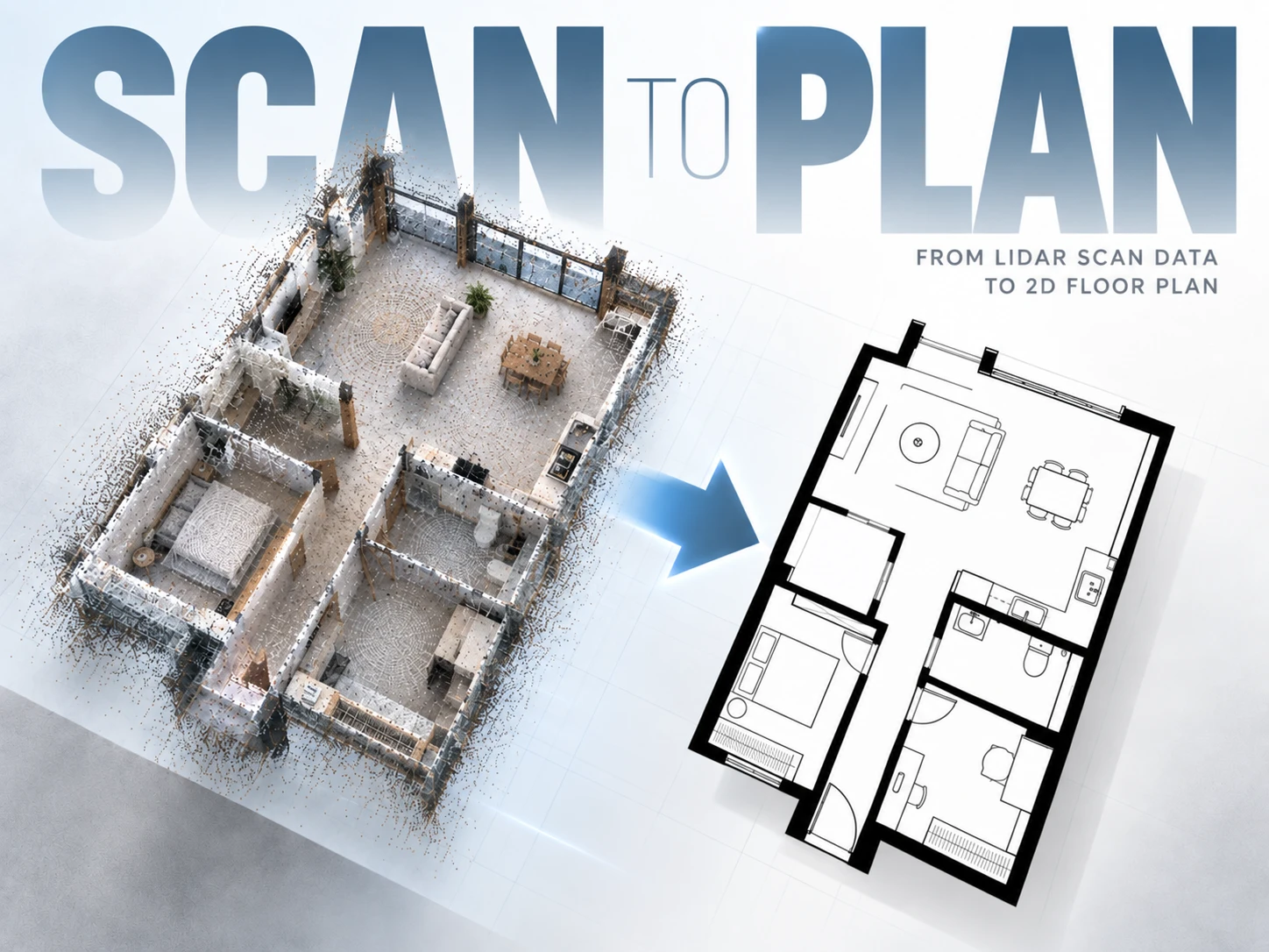 From LiDAR scan data to a 2D floor plan